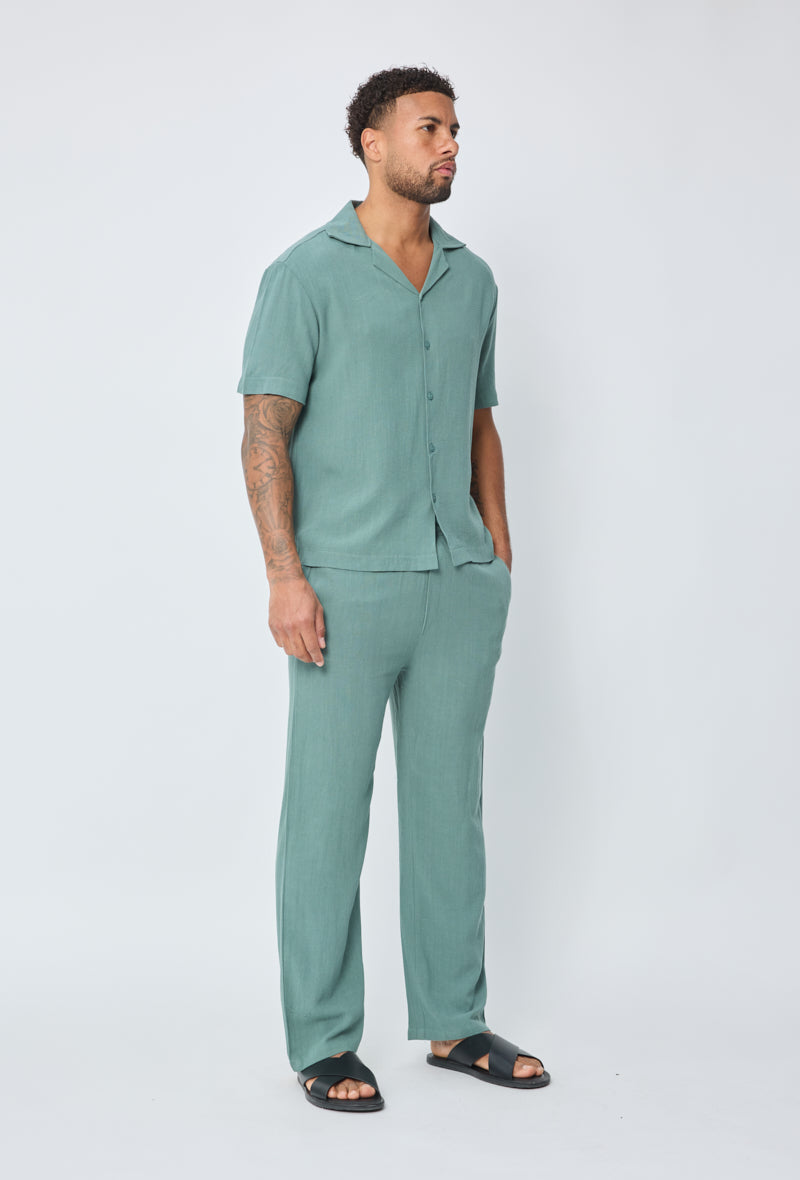 Linen Trouser Petrol Green