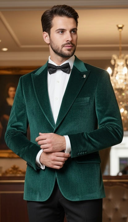 Velvet Blazer Green