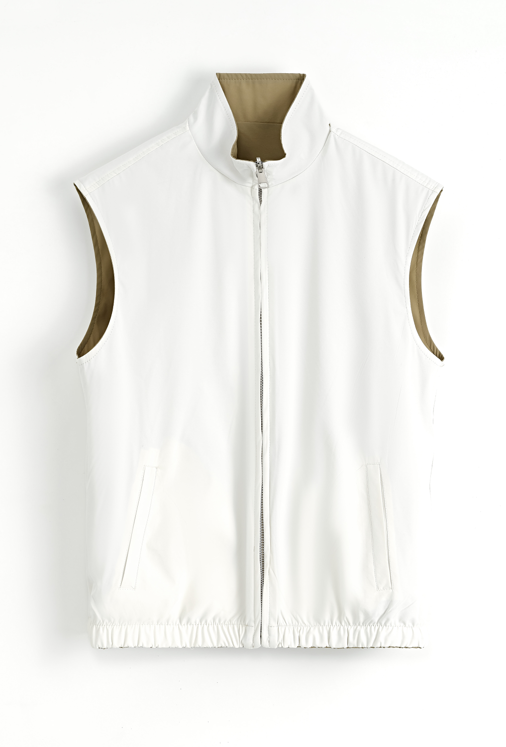 Reversible bodywarmer zipper camel beige - Frankie's