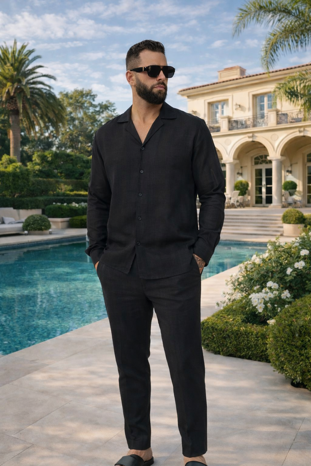 Two-Piece Set Linen Black