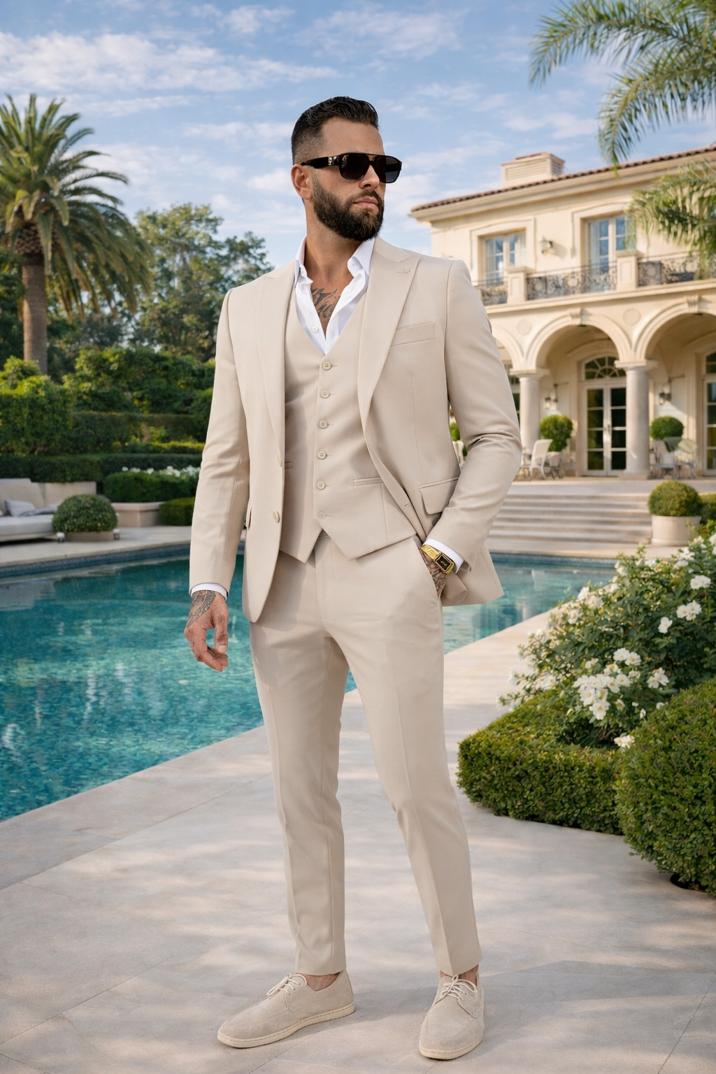 Three-Piece Suit Havana Beige