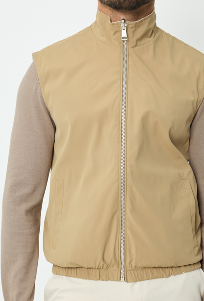 Reversible bodywarmer zipper camel beige - Frankie's