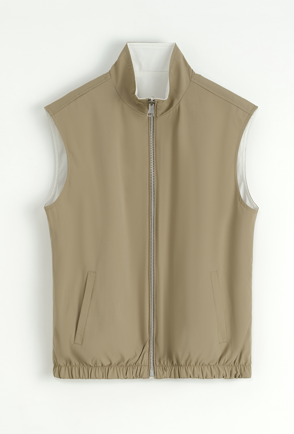 Reversible bodywarmer zipper camel beige - Frankie's