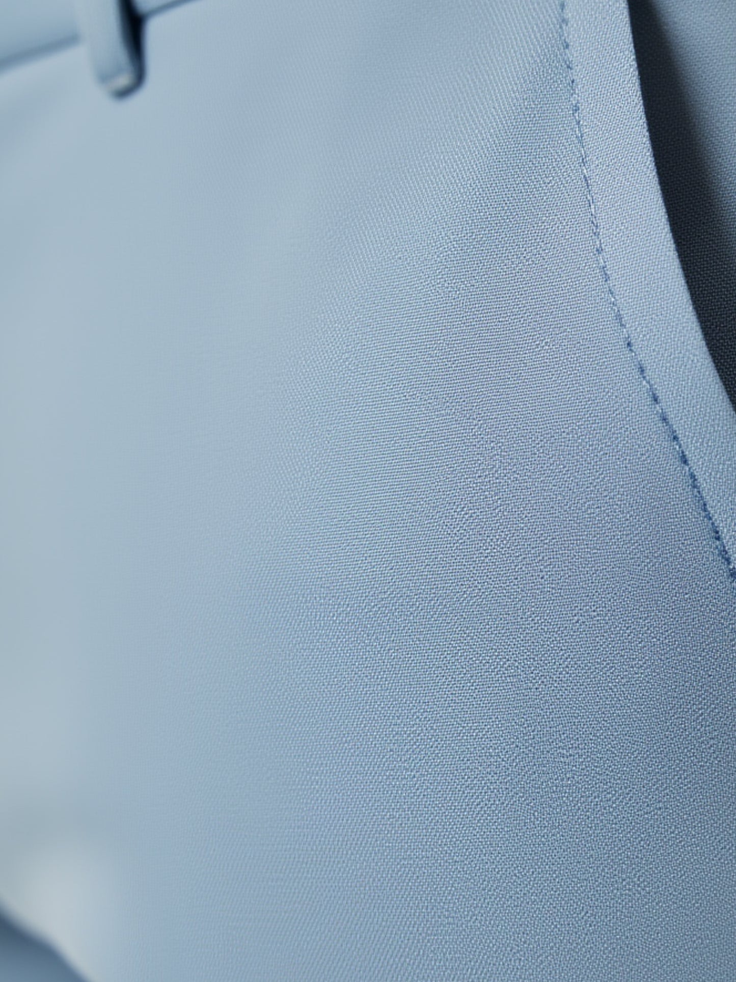 Chic Trouser Elastic Waistband Straight Fit Light Blue