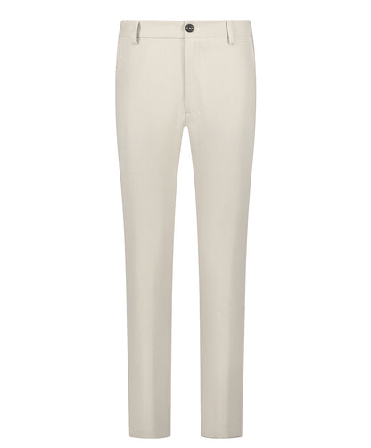 Chic Trouser Elastic Waistband Straight Fit Beige