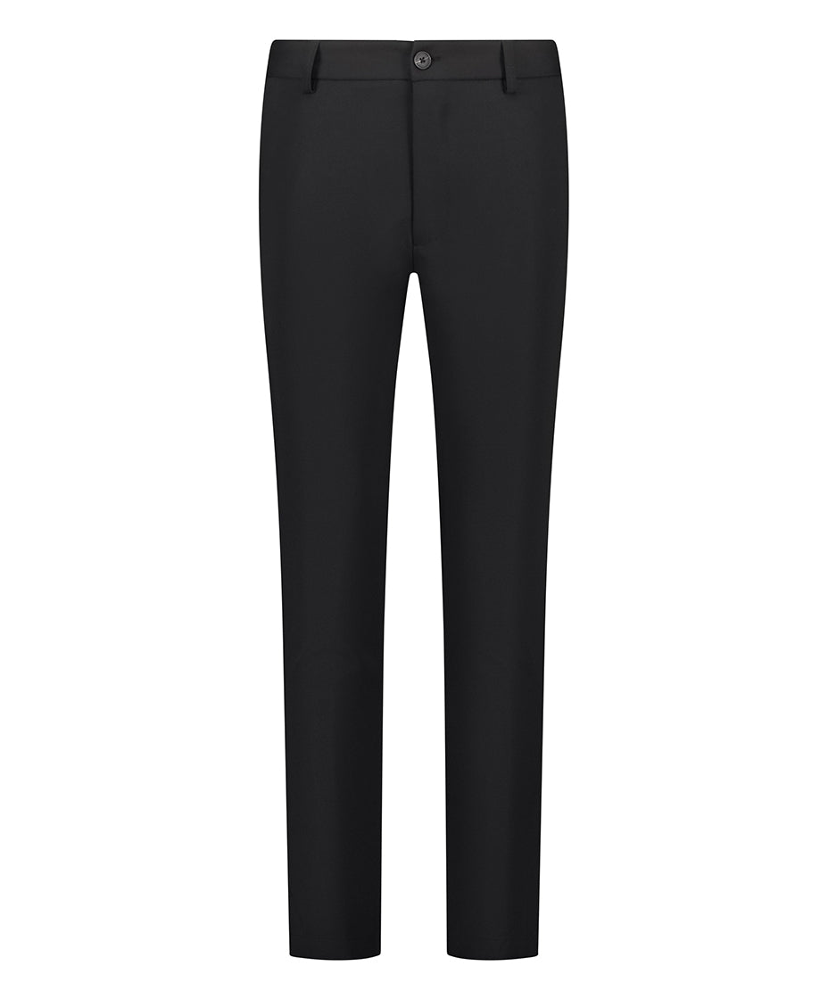 Chic Trouser Elastic Waistband Straight Fit Black