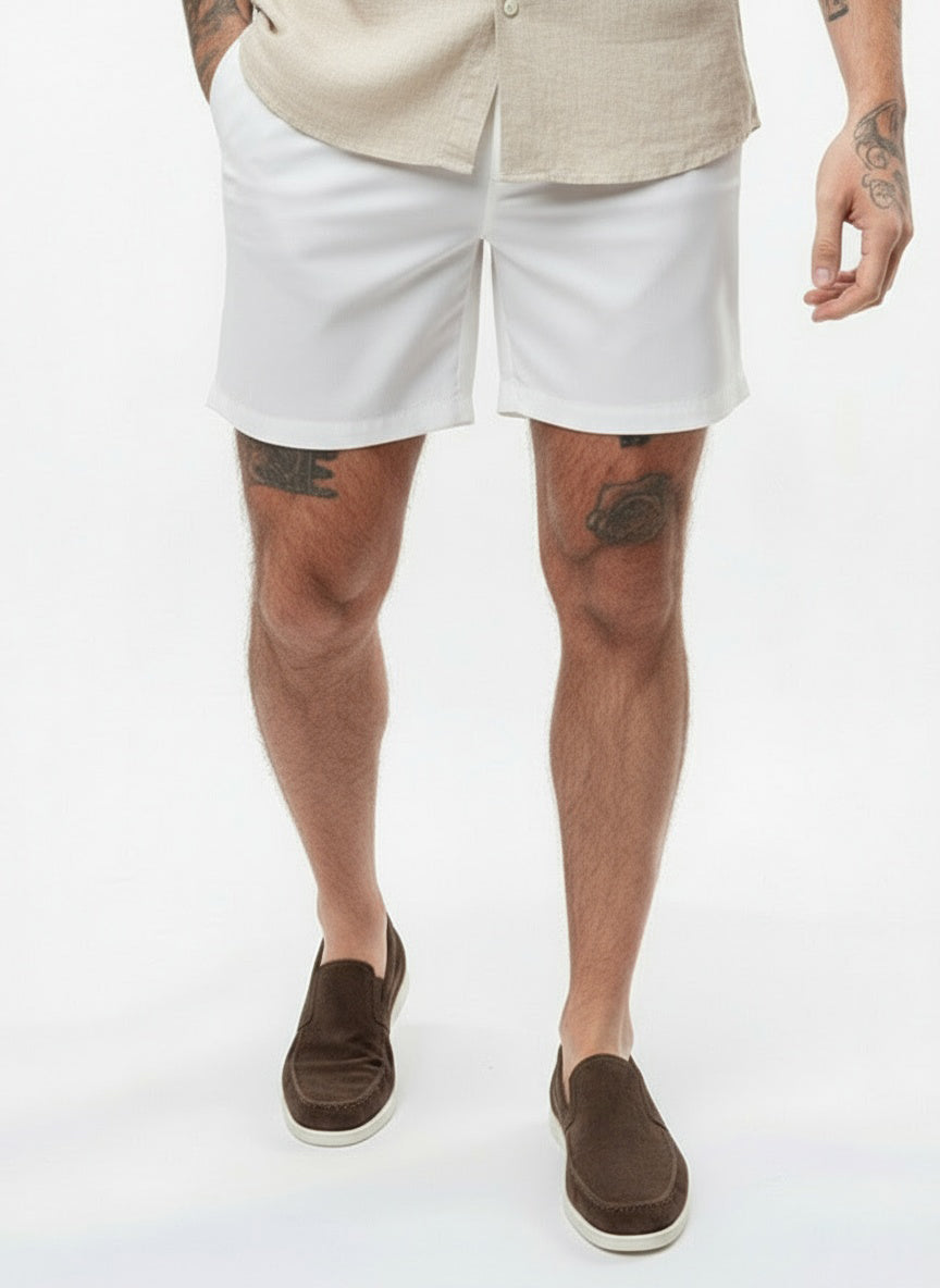 Chino Short White Stretch