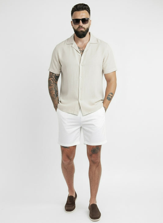 Chino Short White Stretch