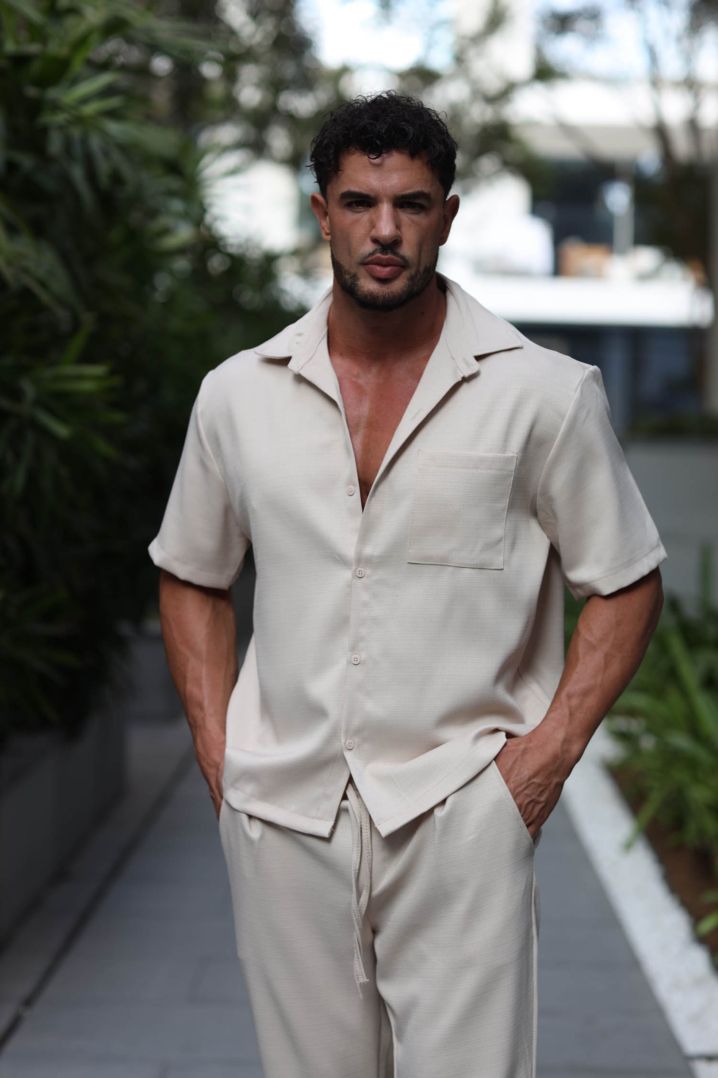 Two-Piece Set Shirt & Trouser Beige