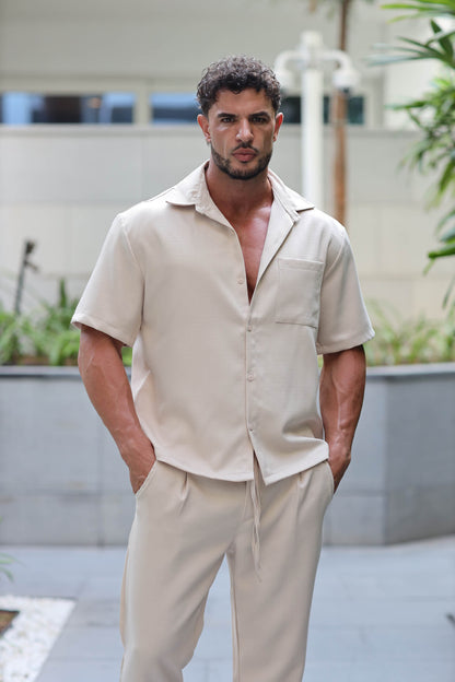 Two-Piece Set Shirt & Trouser Beige