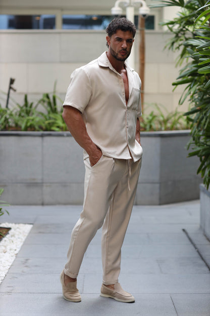 Two-Piece Set Shirt & Trouser Beige