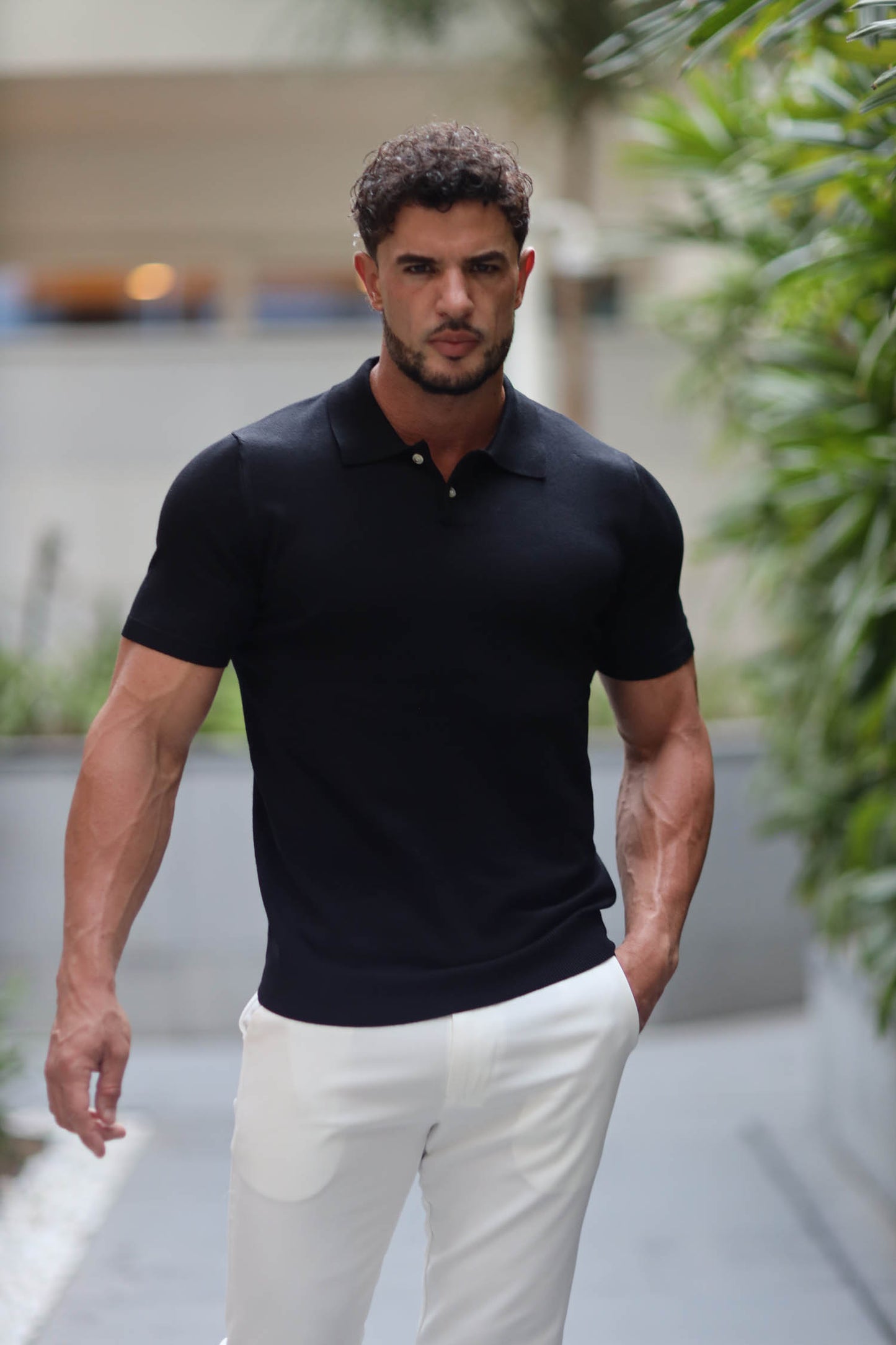 Polo Knitwear Short Sleeve Black