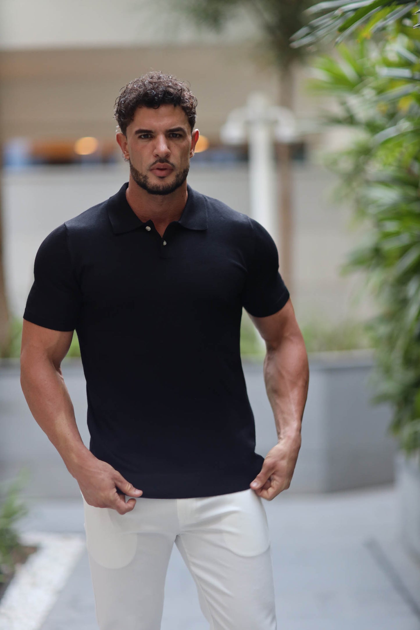 Polo Knitwear Short Sleeve Black