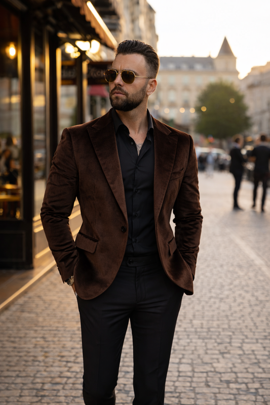Velvet Blazer Brown
