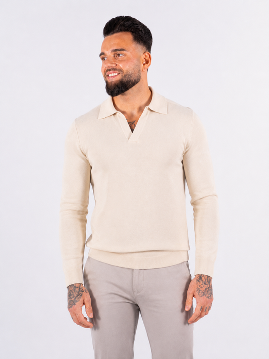 Polo Knitwear Long Sleeve Beige