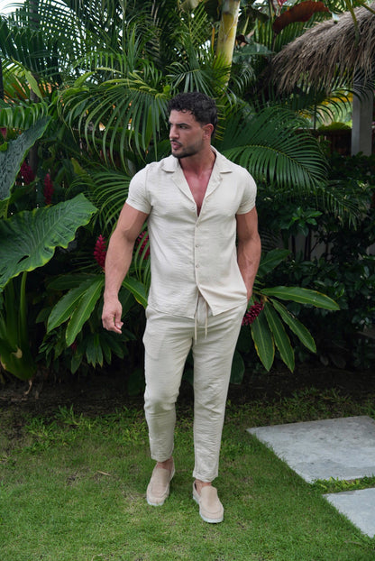 Two-Piece Set Linen Beige
