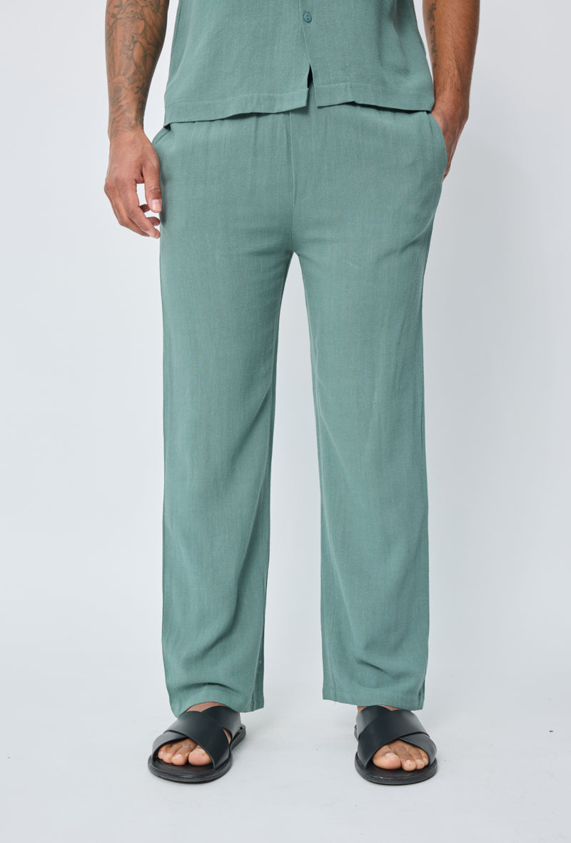 Linen Trouser Petrol Green