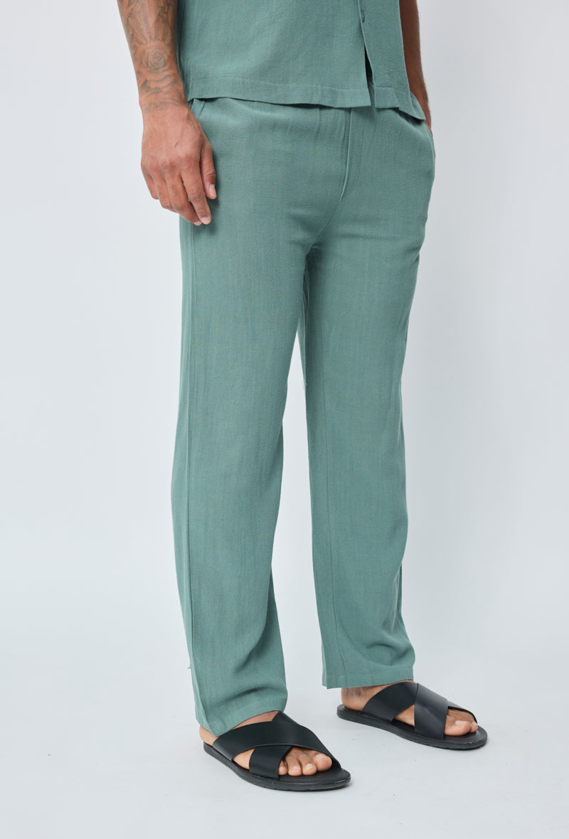 Linen Trouser Petrol Green
