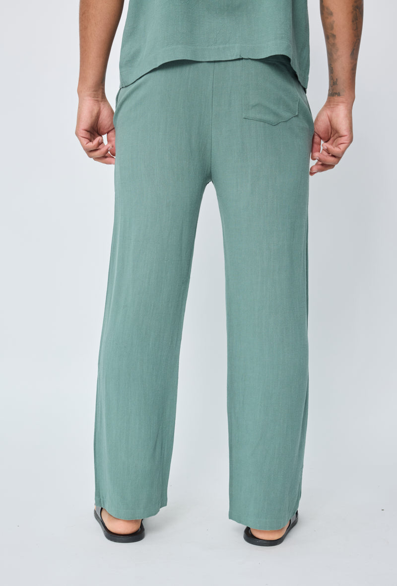 Linen Trouser Petrol Green