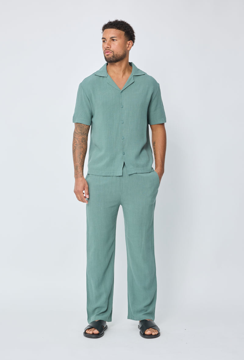 Linen Trouser Petrol Green