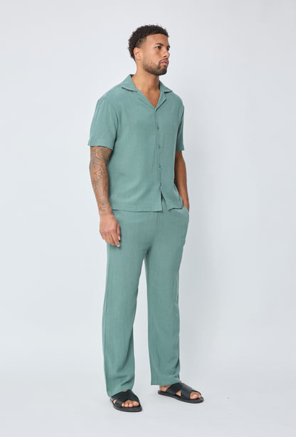 Linen Trouser Petrol Green