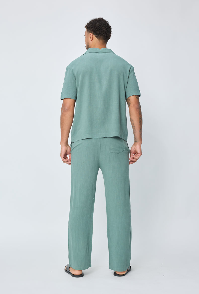 Linen Trouser Petrol Green