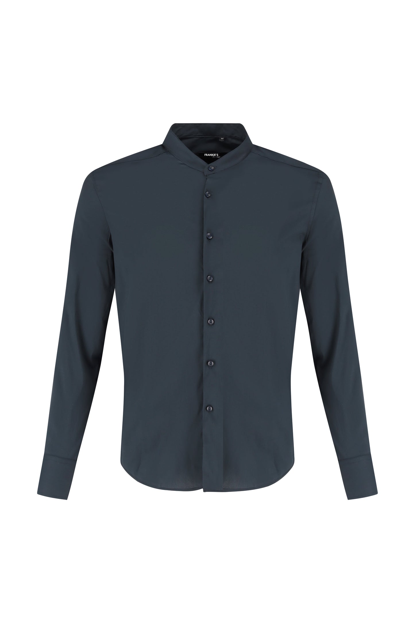 Shirt Mandarin Collar Navy Blue