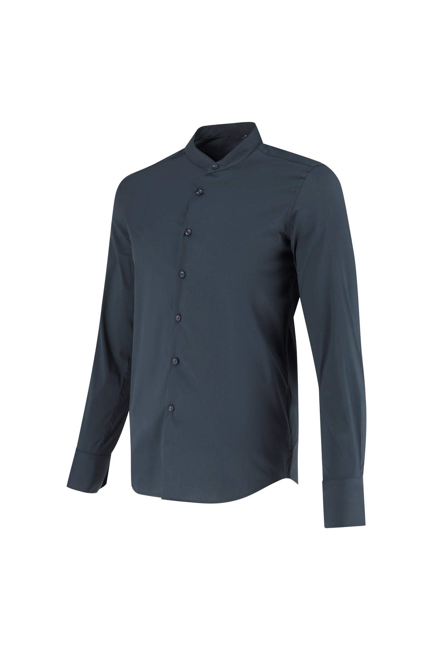 Shirt Mandarin Collar Navy Blue