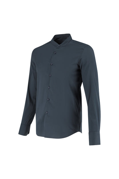Shirt Mandarin Collar Navy Blue