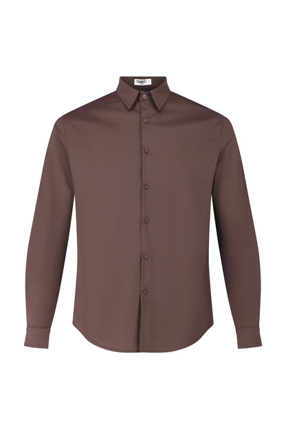 Shirt Havana Slim Fit Stretch Brown