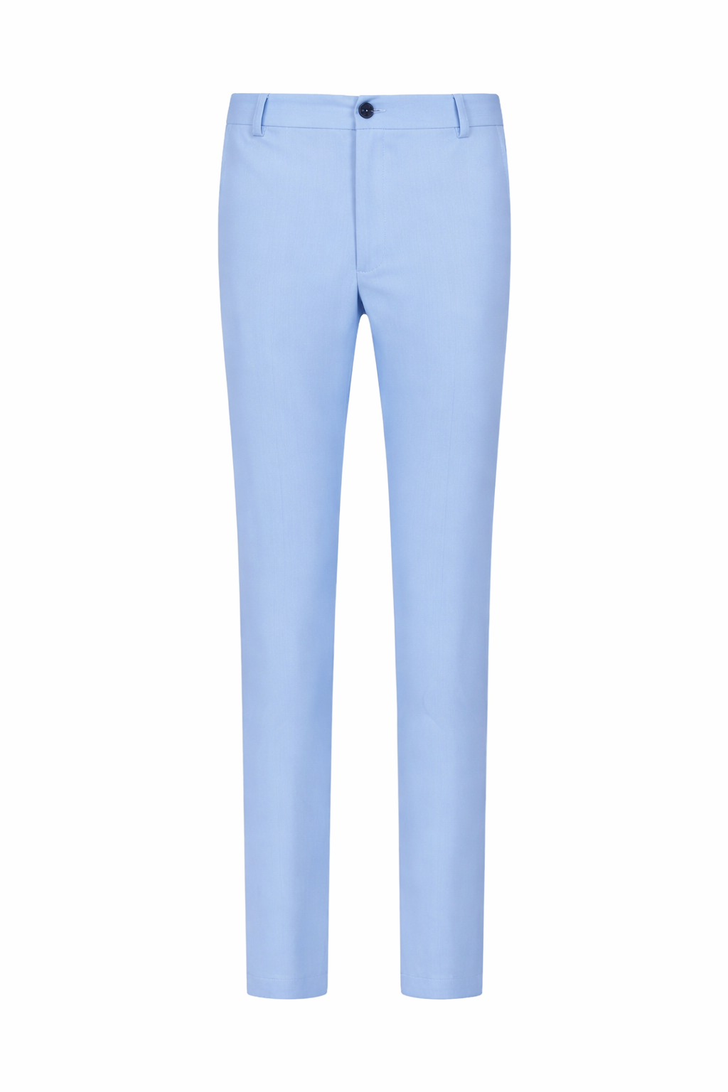 Chic Trouser Elastic Waistband Straight Fit Light Blue