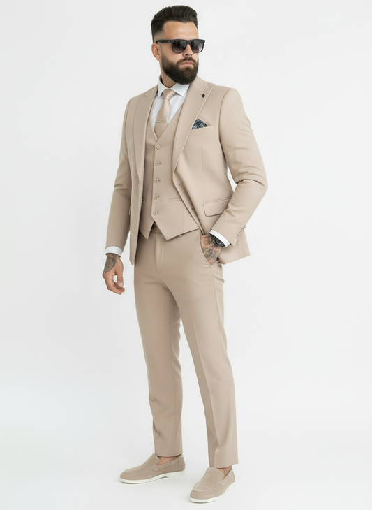 Three-Piece Suit Havana Beige