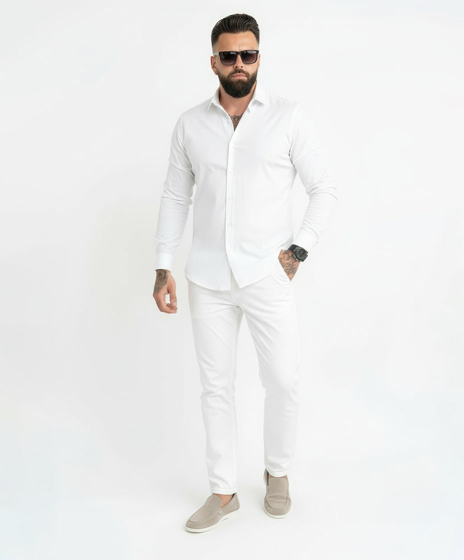 Shirt Havana Slim Fit Stretch Off White